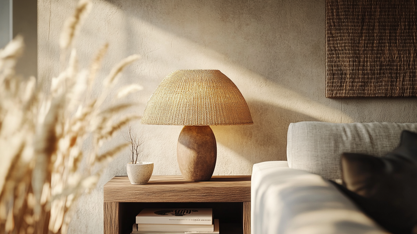 Lampe en matière naturelle pour décoration africaine