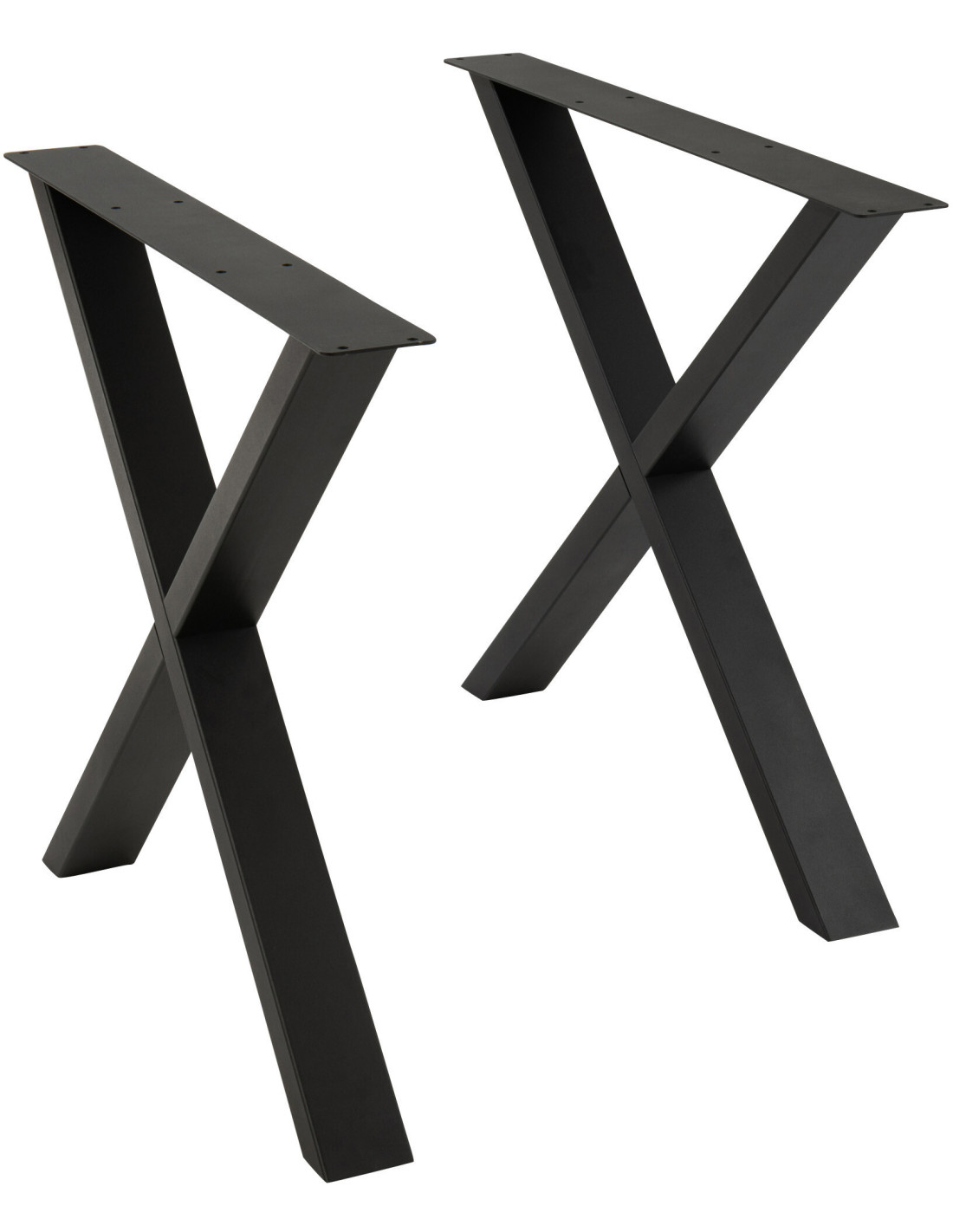 Pied de table à manger Croix en Métal Noir Victoria lot de 2 – Histoires Singulières