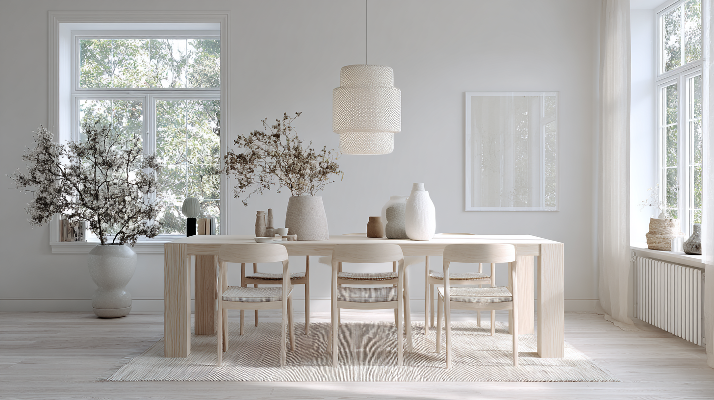 Salle à manger blanc pur épurée en 2026