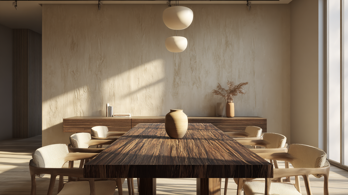 Salle à manger bois foncé luxueuse en 2026