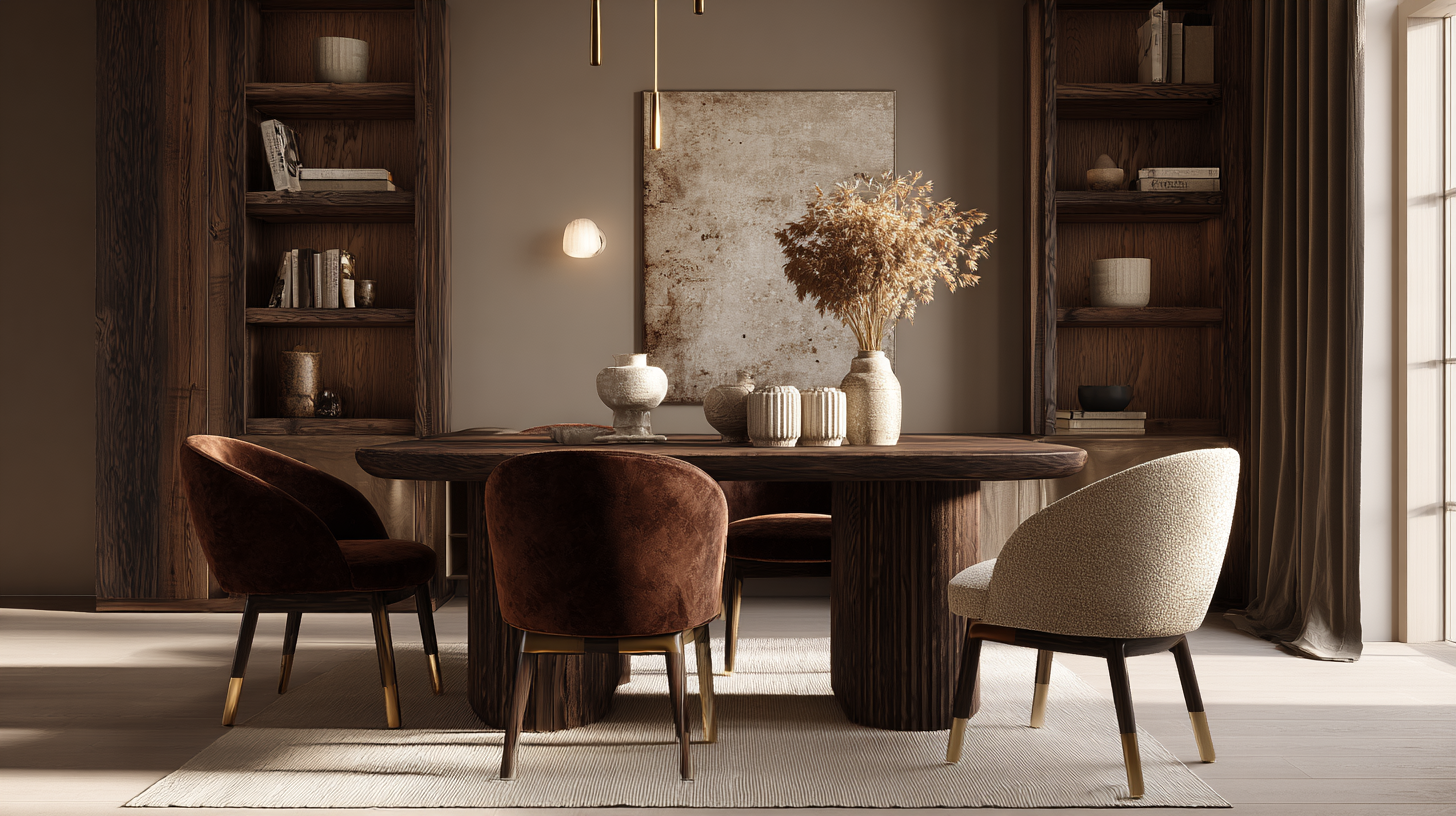 Salle à manger chocolat cosy en 2026