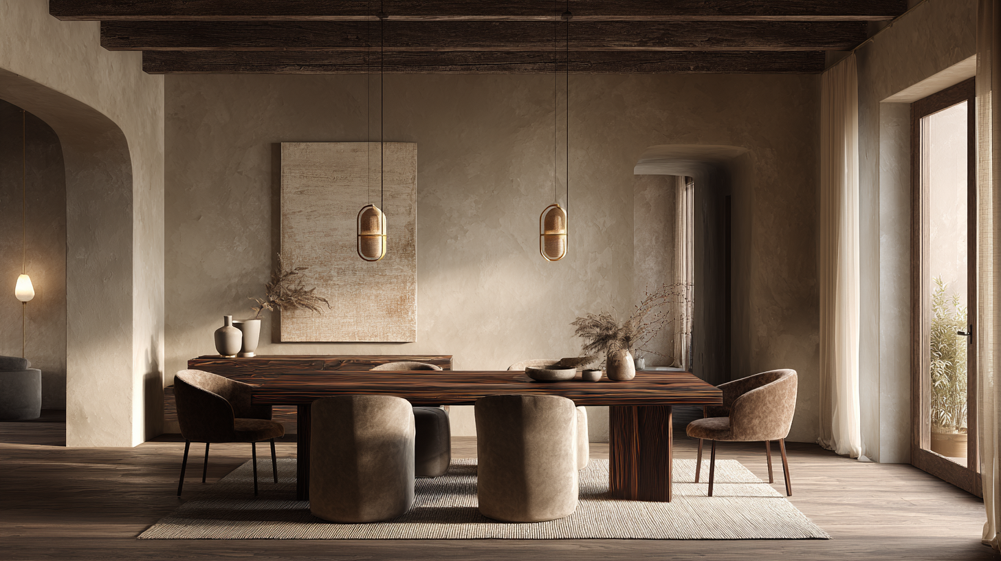 Salle à manger mocha mousse chaleureuse et cosy en 2026