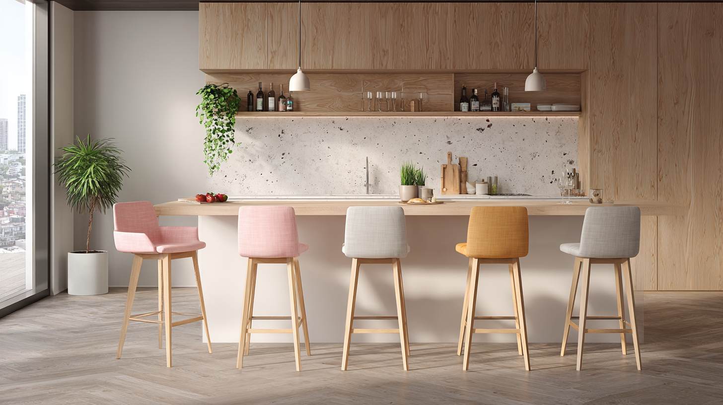 Posture naturelle sur tabouret de bar confortable avec appuis corrects, intérieur cuisine 2026
