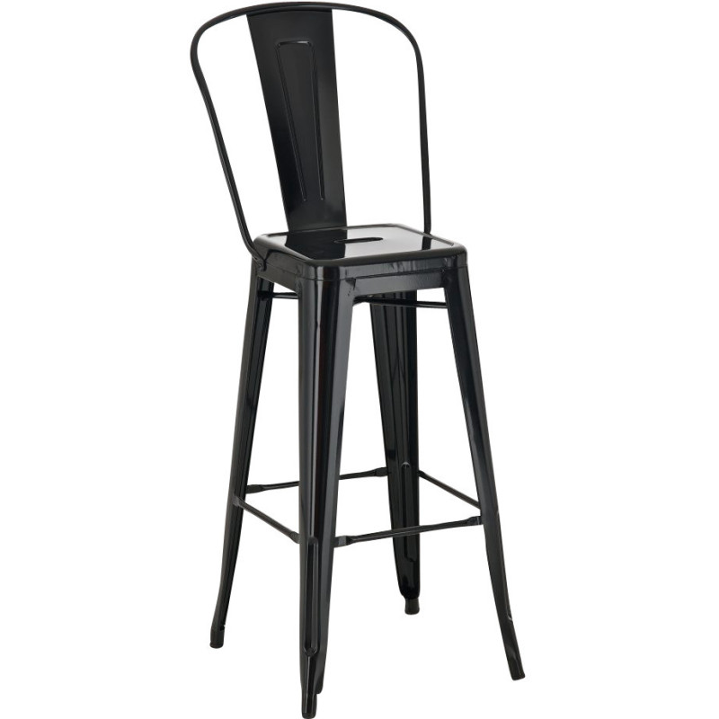 Tabouret de bar industriel Felrae en métal noir – Histoires Singulières