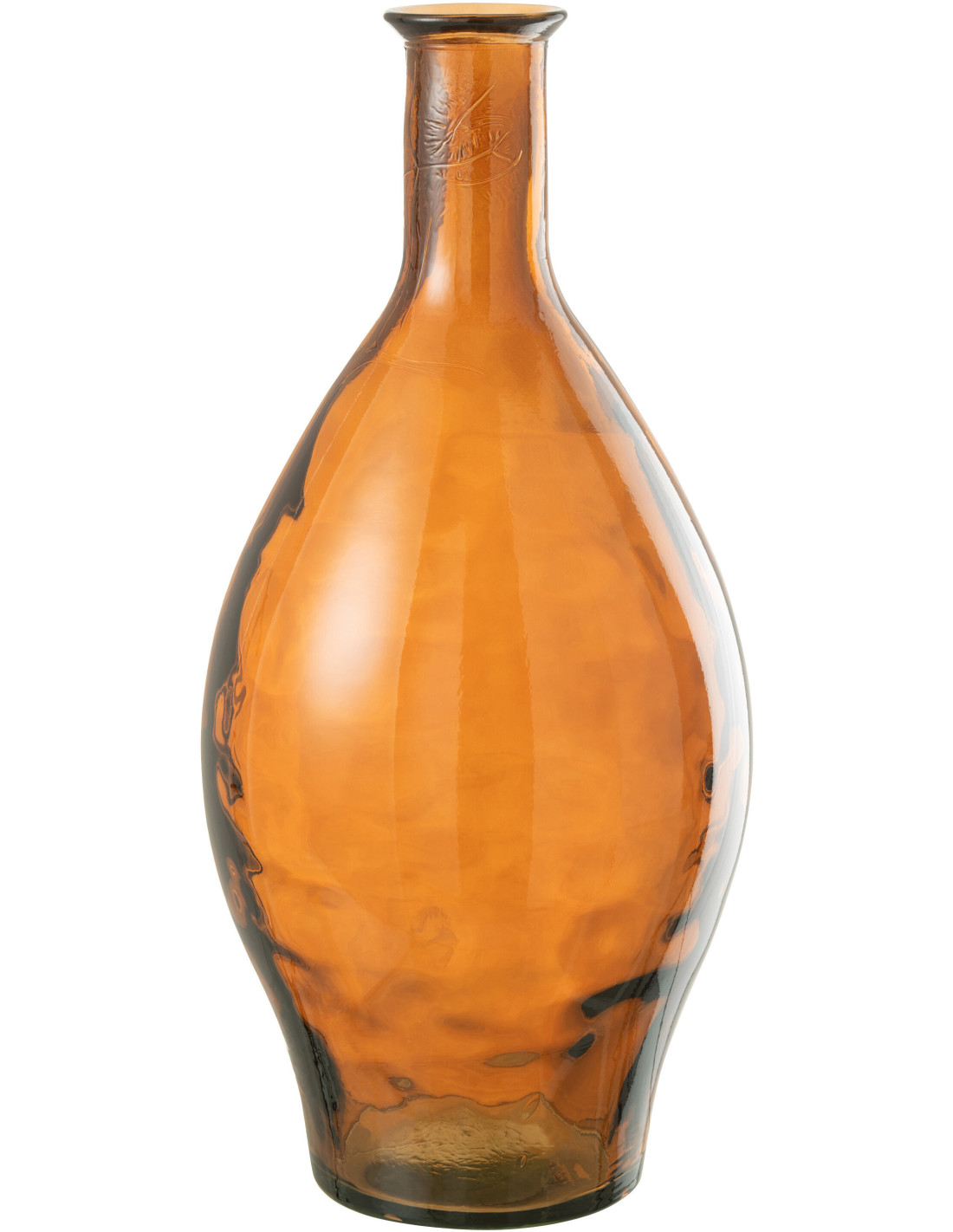 Vase amphore Meleas en verre marron, hauteur 60 cm, col étroit et silhouette élancée