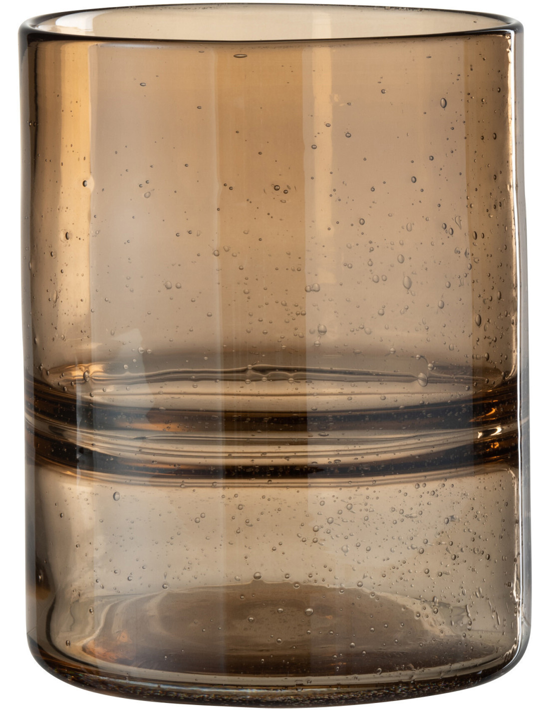 Vase Amber cylindrique H20cm verre ambré J-Line cylindre de verre ambré qui capte la lumière printanière avec chaleur