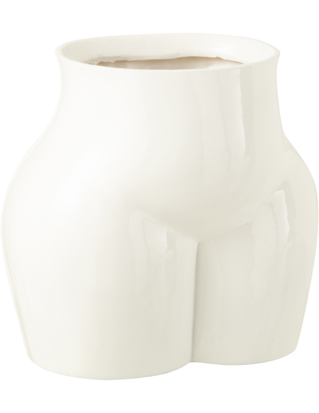 Vase Hipsy original hanches de femme H30cm résine blanc J-Line sculpture-vase qui s'impose seul comme objet d'art dans un intérieur de printemps