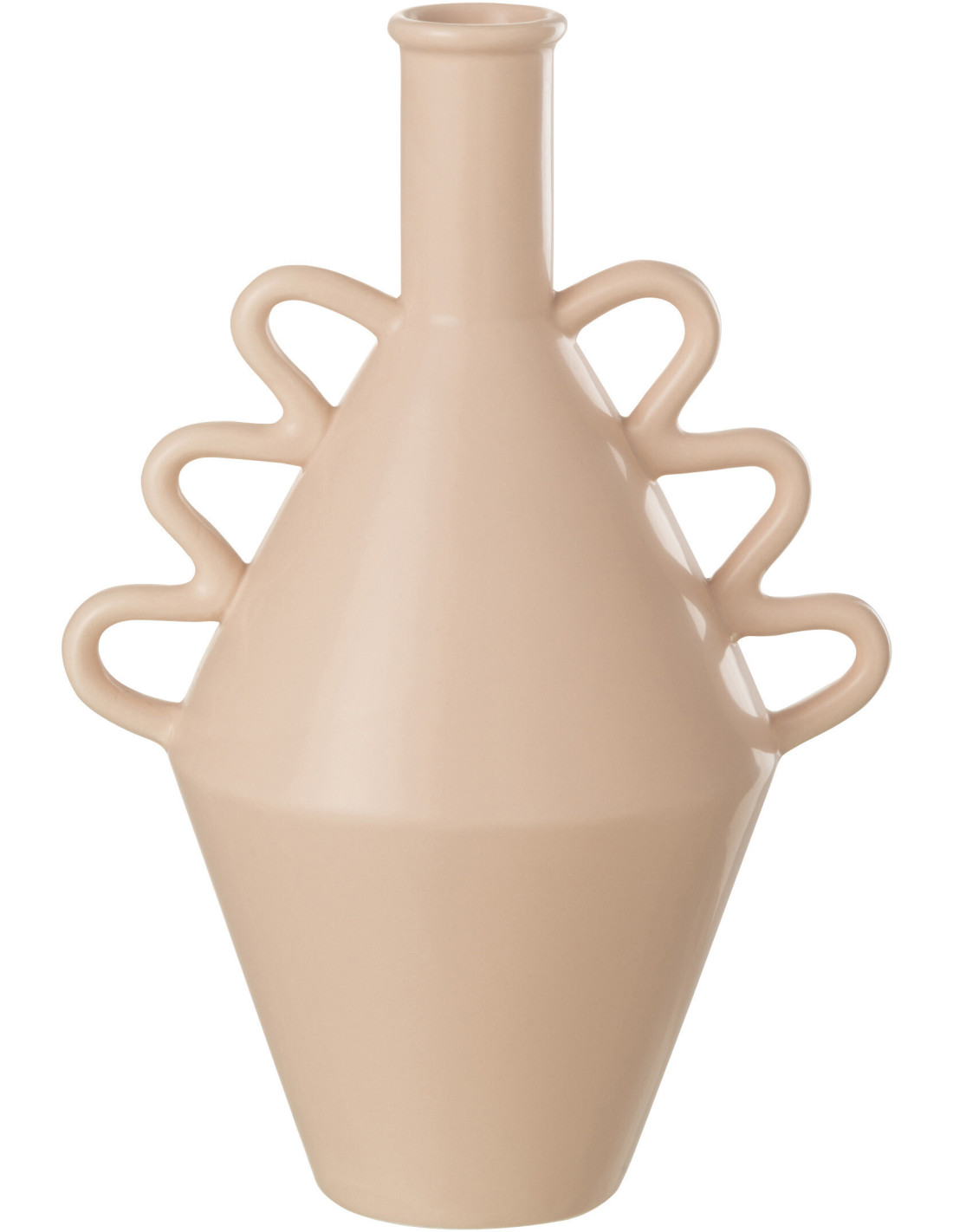 Vase Bayo original vague H30cm dolomite rose J-Line forme organique en vague printanière, sculpture douce pour un intérieur de saison