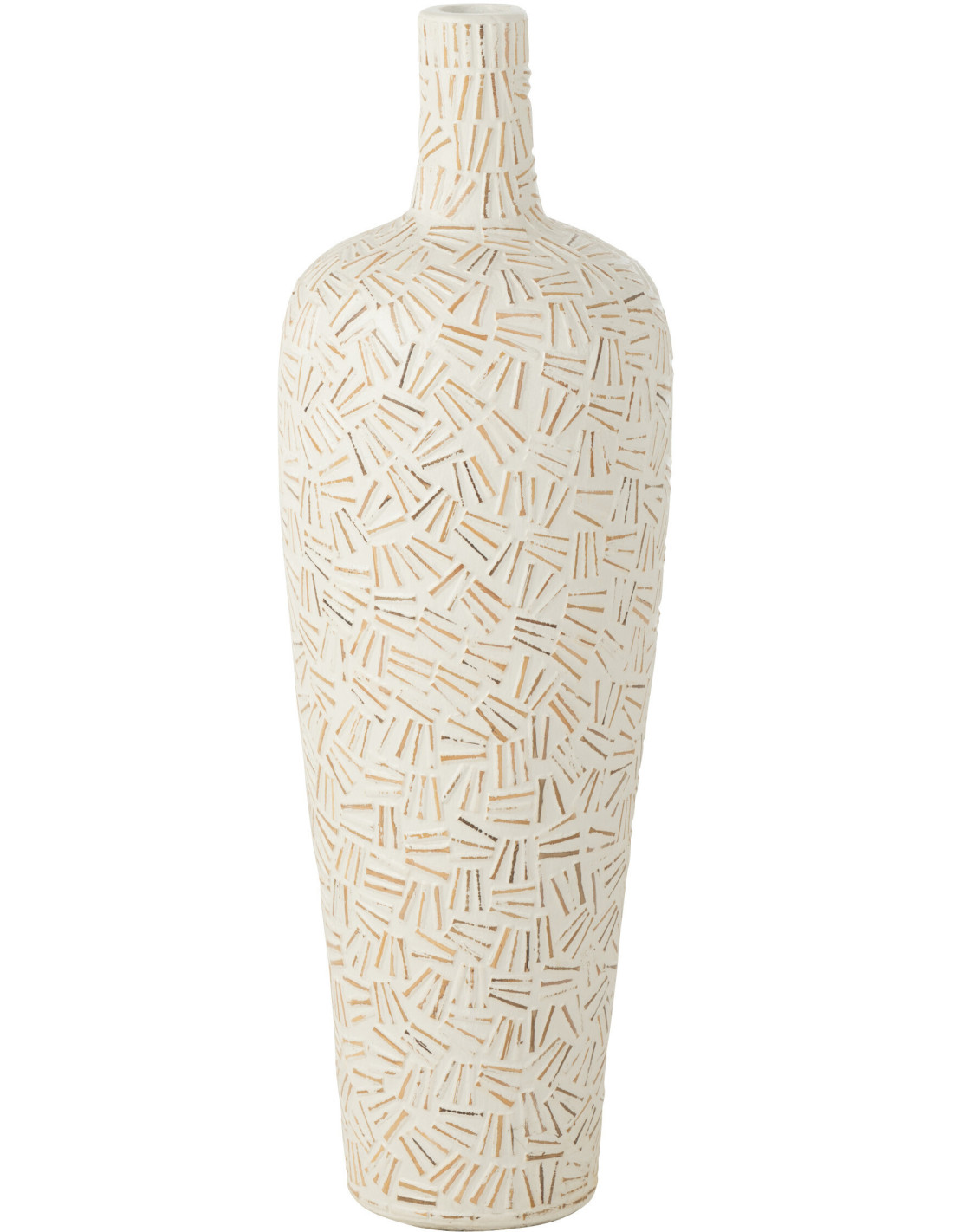 Vase ovale XXL Lawra en ciment blanc, hauteur 80 cm, minéral et contemporain